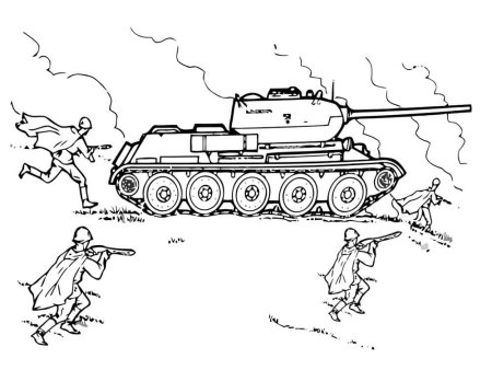 Танк т 34 Великой Отечественной войны раскраска