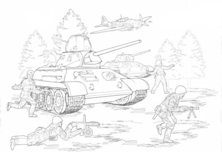Раскраска танка т34 на войне 1941-1945