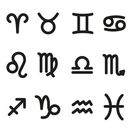 Знаки зодиака на белом фоне