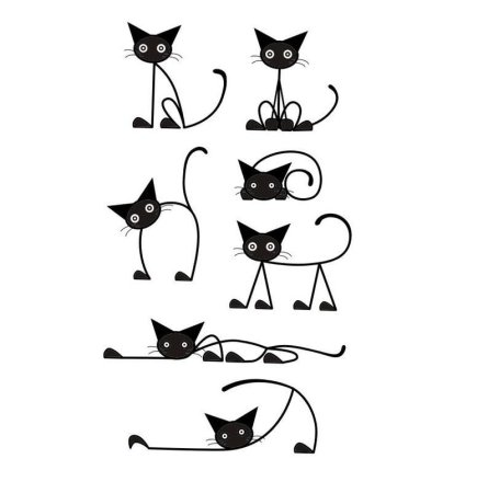 Коты трафареты для декора