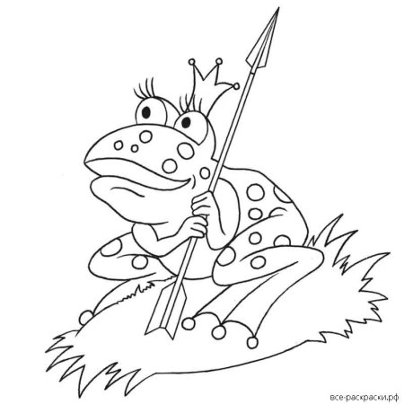 Лягушка трафарет для рисования