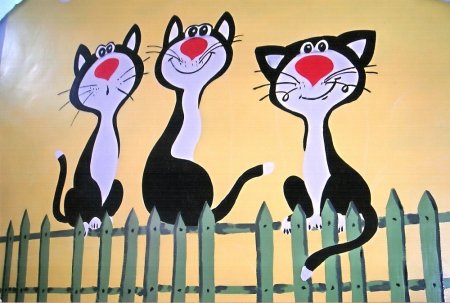 Детские рисунки на заборе