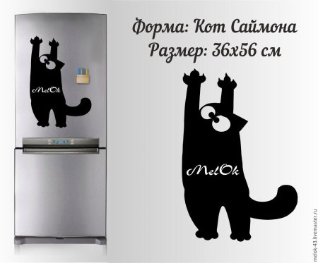 Магнитная доска на холодильник кот