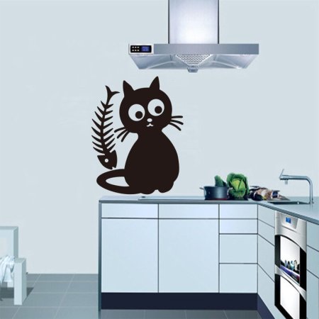 Наклейка на стену кухни кот