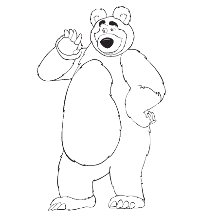 Миша из Маши и медведя раскраска