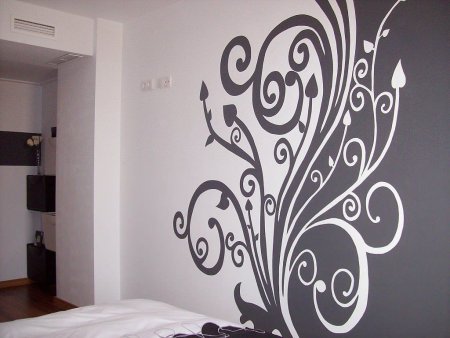 Трафарет рисунок на стенах в квартире (50 фото)