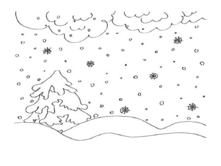 Трафарет рисунок зима для детей (44 фото)