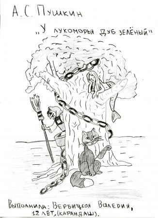 У Лукоморья дуб зеленый раскраска