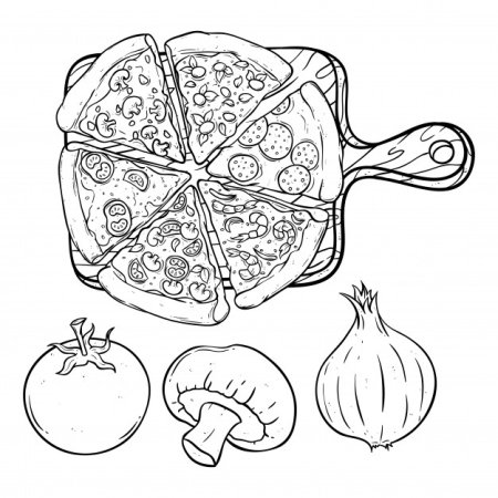 Овощи для пиццы рисунок