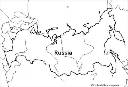 Контурная карта России раскраска для детей