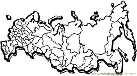 Контурная карта России раскраска для детей