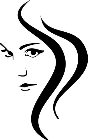 Очертания лица женщины