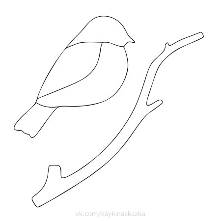 Снегирь трафарет