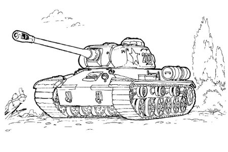 Раскраска танк т34 Военная техника