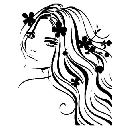 Силуэт лица девушки с волосами