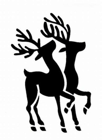 Новогодний олень трафарет