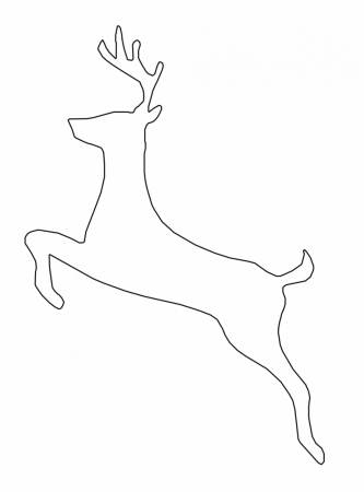 Новогодний олень трафарет