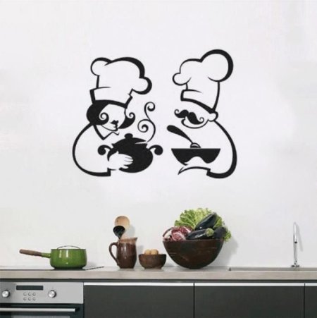 Трафарет рисунок на стенах кухни (50 фото)
