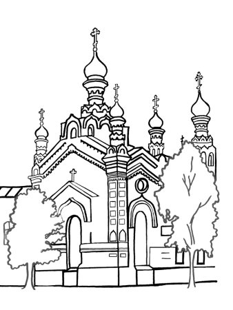 Церковь раскраска для детей