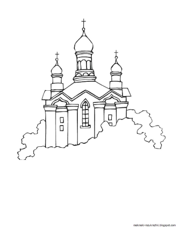 Церковь раскраска для детей