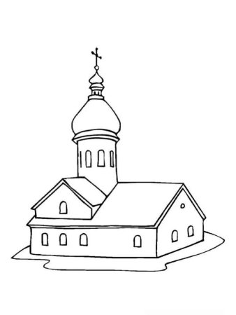 Храм раскраска для детей
