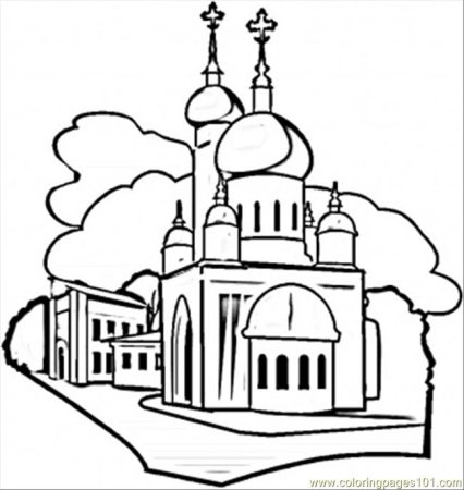 Церковь раскраска
