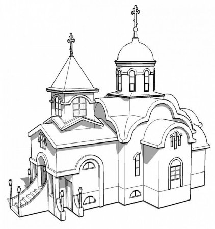 Храм раскраска