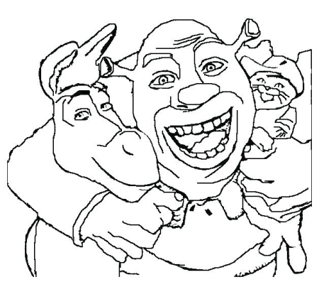 Шрек раскраска