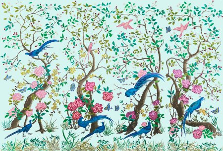 Шинуазри рисунок трафарет
