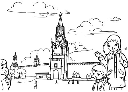 Кремль раскраска