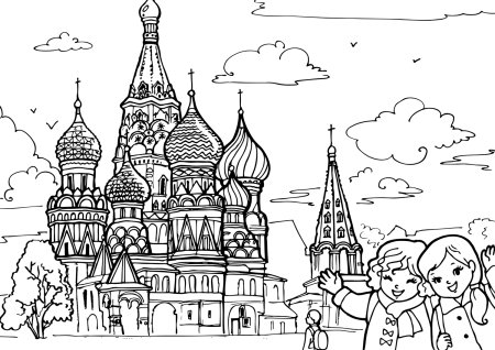 Собор Василия Блаженного контур