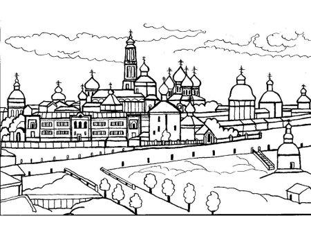Лавра Сергиев Посад разукрашка