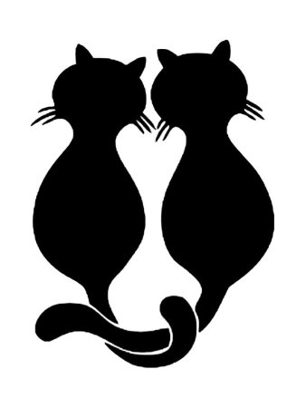 Силуэт двух кошек