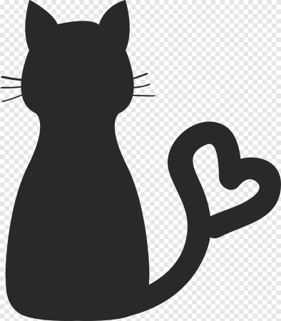 Черная кошка силуэт