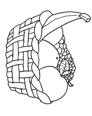 Корзина с фруктами раскраска
