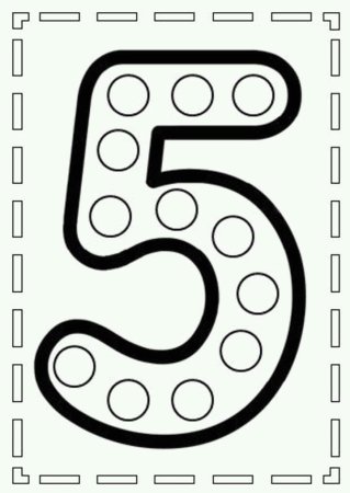 Цифра 5 трафарет