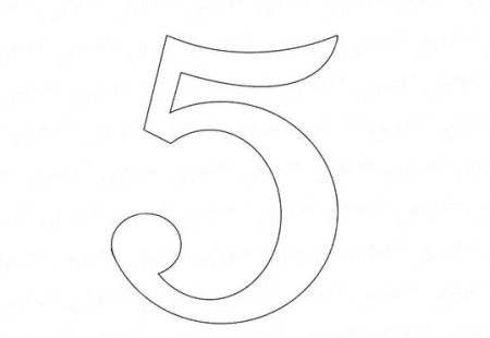 Цифра 5 трафарет