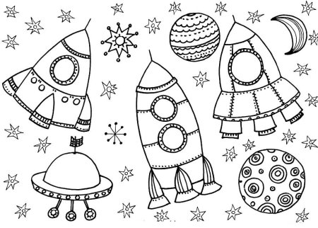 Раскраски космос для детей 3-4 лет