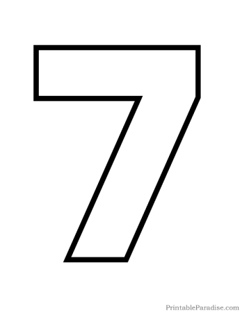 Цифра 7 трафарет