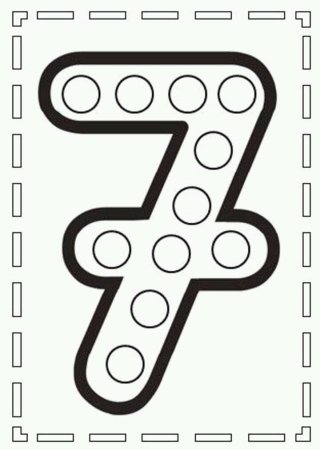 Цифра 7 трафарет для вырезания
