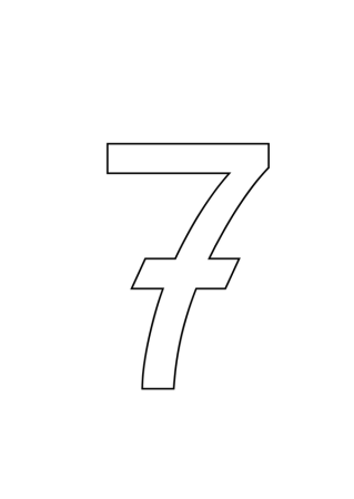 Цифра 7 трафарет