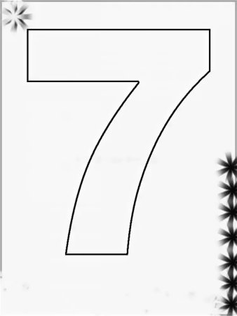 Цифра 7 черная