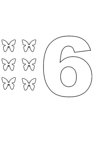 Цифра 6 трафарет