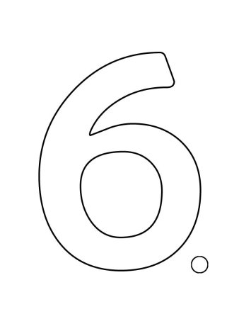 Цифра 6 трафарет