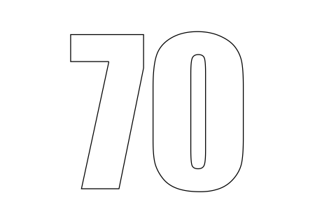 Цифра 70 трафарет