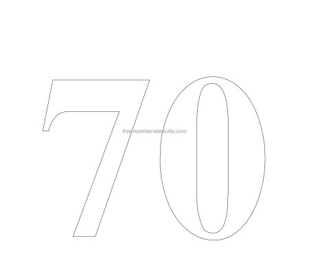Цифра 70 трафарет для торта