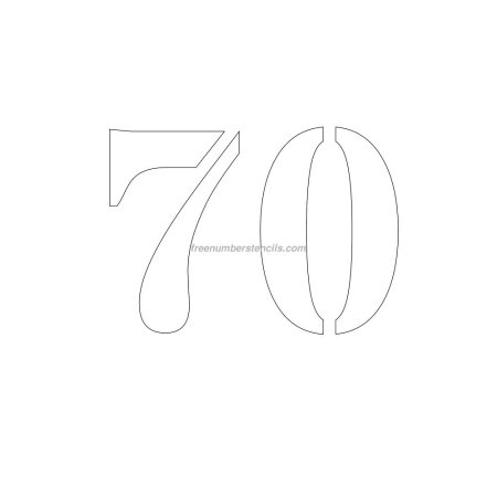 Цифра 70 трафарет
