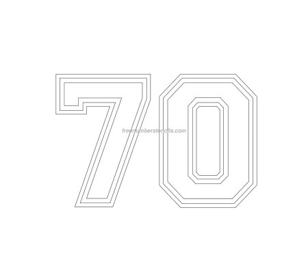 Цифра 70 трафарет для торта