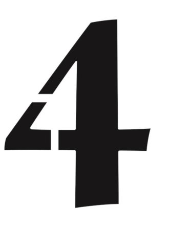 Цифра 4 трафарет