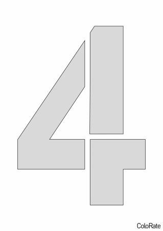 Трафарет для торта цыфру 4